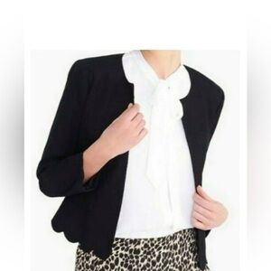 J. Crew Women's Elegant Black Scalloped Blazer